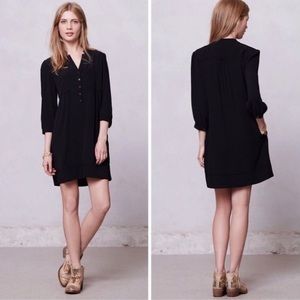 Anthropologie Maeve Little Black Shift Shirt Dress